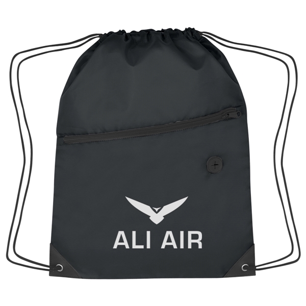 Sports pack with drawstring closure and large front zippered pocket.... from ASI 61125 Hit Promotional Products / Hit®