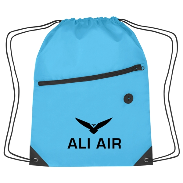 Sports pack with drawstring closure and large front zippered pocket.... from ASI 61125 Hit Promotional Products / Hit®