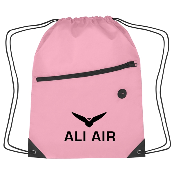 Sports pack with drawstring closure and large front zippered pocket.... from ASI 61125 Hit Promotional Products / Hit®