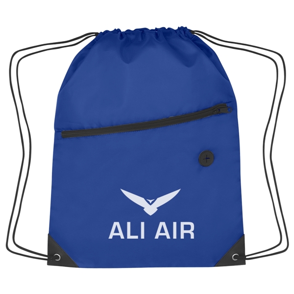 Sports pack with drawstring closure and large front zippered pocket.... from ASI 61125 Hit Promotional Products / Hit®
