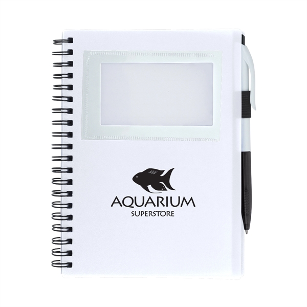 Spiral notebook with ID window and matching pen in elastic pen... from ASI 61125 Hit Promotional Products / Hit®