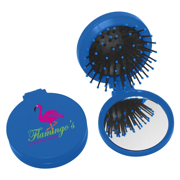 Two in one kit, features a brush and shatter resistant mirror.... from ASI 61125 Hit Promotional Products / Hit®