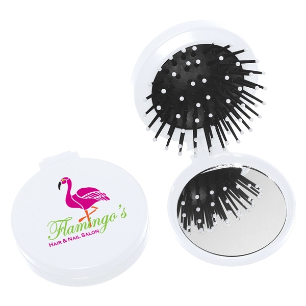 Two in one kit, features a brush and shatter resistant mirror.... from ASI 61125 Hit Promotional Products / Hit®