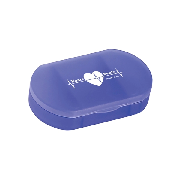 Oval shape pill holder with 3 separate compartments.... from ASI 61125 Hit Promotional Products / Hit®