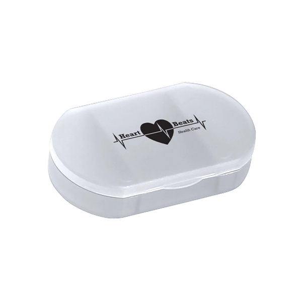 Oval shape pill holder with 3 separate compartments.... from ASI 61125 Hit Promotional Products / Hit®