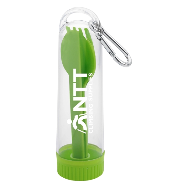 Utensil Kit with Carabiner, contains fork, spoon and knife in convenient... from ASI 61125 Hit Promotional Products / Hit®
