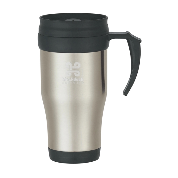 Stainless steel travel mug with slide action lid and plastic inner... from ASI 61125 Hit Promotional Products / Hit®