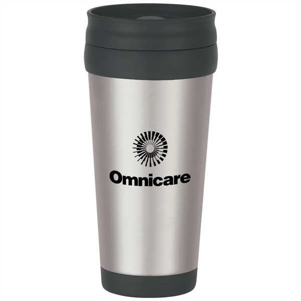 Stainless steel tumbler with slide action lid and plastic inner liner,... from ASI 61125 Hit Promotional Products / Hit®