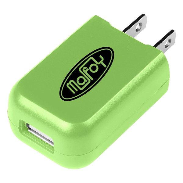 Rectangular UL Listed USB A/C Adapter charges fast and efficiently at... from ASI 61125 Hit Promotional Products / Hit®