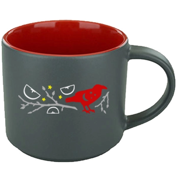 16 oz. mug with a satin gray exterior, glossy red interior.... from ASI 46573 Cooper & Clement Inc