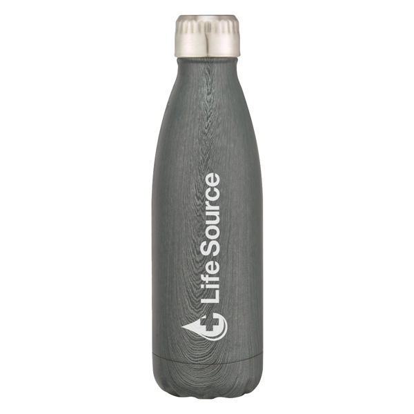 16 Oz. Stainless Steel Woodtone Vacuum Bottle... from ASI 61125 Hit Promotional Products