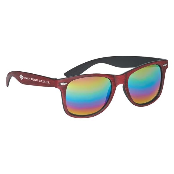 Woodtone Mirrored Malibu Sunglasses. Made Of Polycarbonate Material.  Iridescent Mirrored... from ASI 61125 Hit Promotional Products / Hit®
