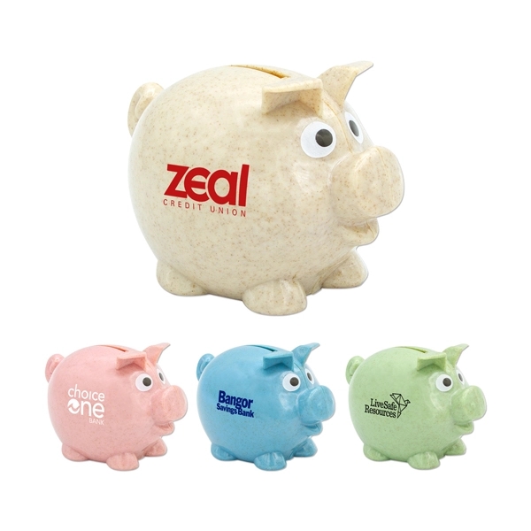 4" x 2 3/4" wheat piggy bank with customization.... from ASI 98360 WOWLine / WOWLine®