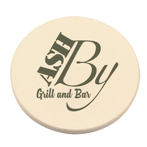 Coaster made of dolomite material with cork bottom... from ASI 61125 Hit Promotional Products / Hit®