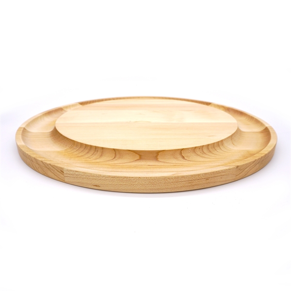 16" round wooden cheese board with well... from ASI 63017 J K Adams