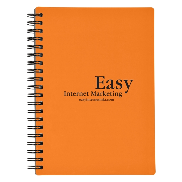 Spiral bound notebook with rubberized cover, cardboard back, and 70 lined... from ASI 61125 Hit Promotional Products / Hit®