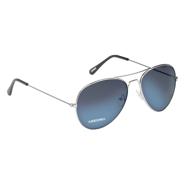 Aviator sunglasses with ocean gradient lenses featuring UV400 protection.... from ASI 61125 Hit Promotional Products / Hit®