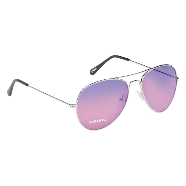 Aviator sunglasses with ocean gradient lenses featuring UV400 protection.... from ASI 61125 Hit Promotional Products / Hit®