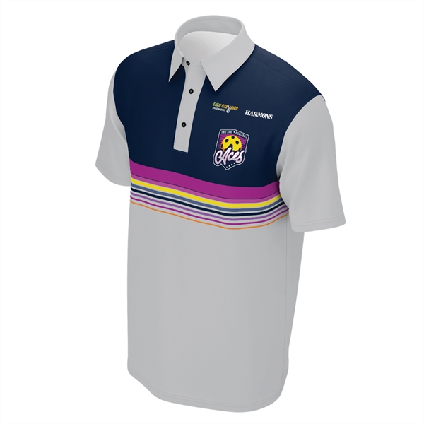 Men's polyester and spandex dye sublimated polo shirts in sizes XS... from ASI 88060 Snugz/USA Inc / SnugZ USA®