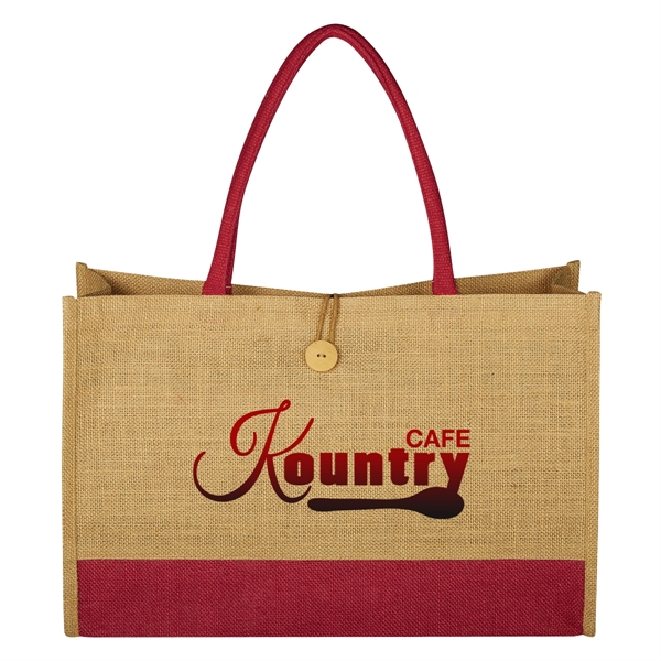 Natural jute tote with azo-free dye... from ASI 61125 Hit Promotional Products / Hit®
