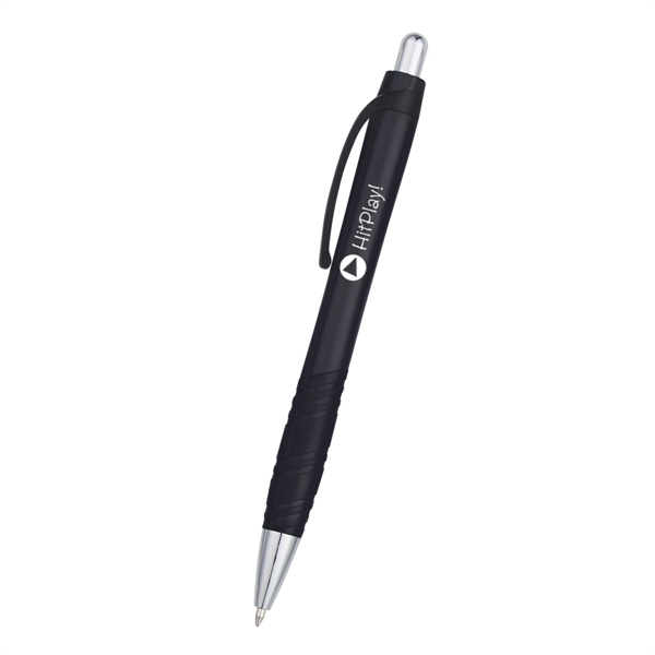 Pen with plunger action button and smooth rubber finish... from ASI 61125 Hit Promotional Products / Hit®