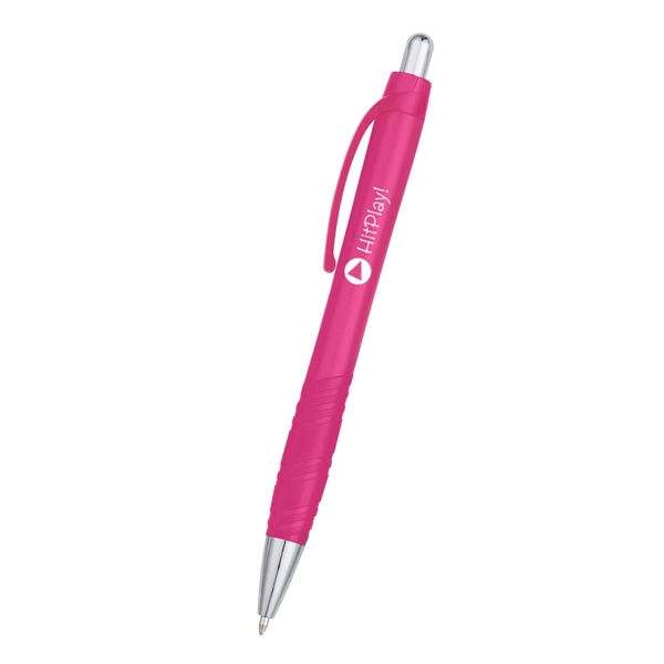 Pen with plunger action button and smooth rubber finish... from ASI 61125 Hit Promotional Products / Hit®