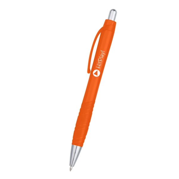 Pen with plunger action button and smooth rubber finish... from ASI 61125 Hit Promotional Products / Hit®