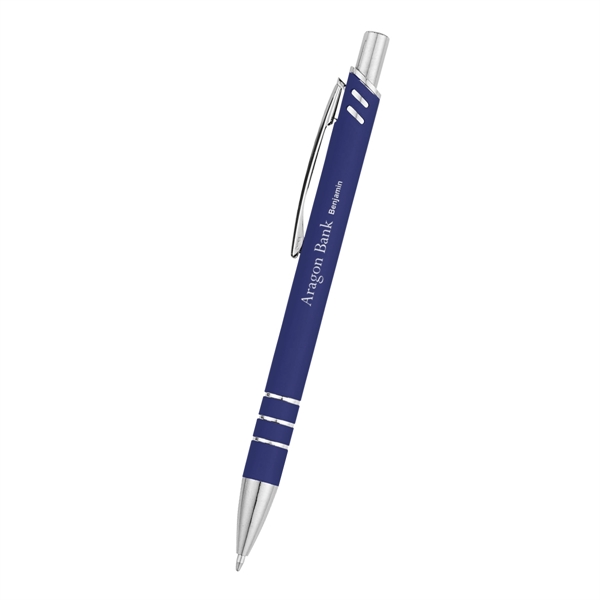 Rubberize, aluminum, plunger action pen.... from ASI 61125 Hit Promotional Products / Hit®