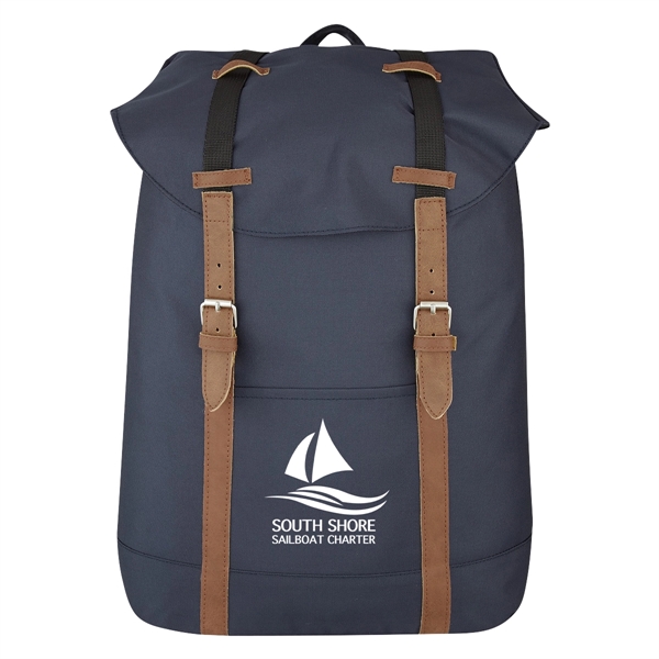 Backpack with drawstring closure and flap made of 90-denier polyester with... from ASI 61125 Hit Promotional Products / Hit®