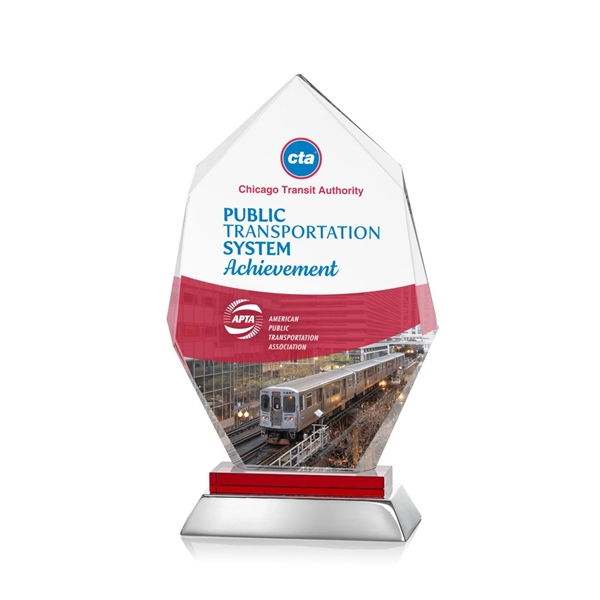 Unique optical award with red optical and aluminum base.... from ASI 84592 St Regis Group / St Regis