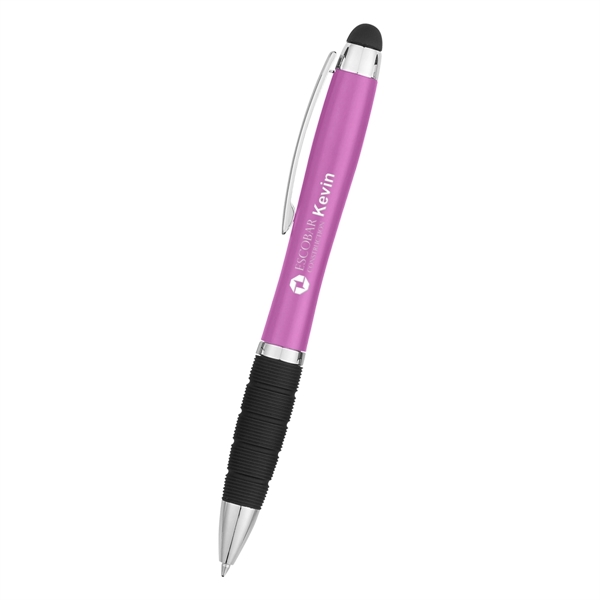 Twist-action pen with a light, stylus, and rubber grip for better... from ASI 61125 Hit Promotional Products / Hit®