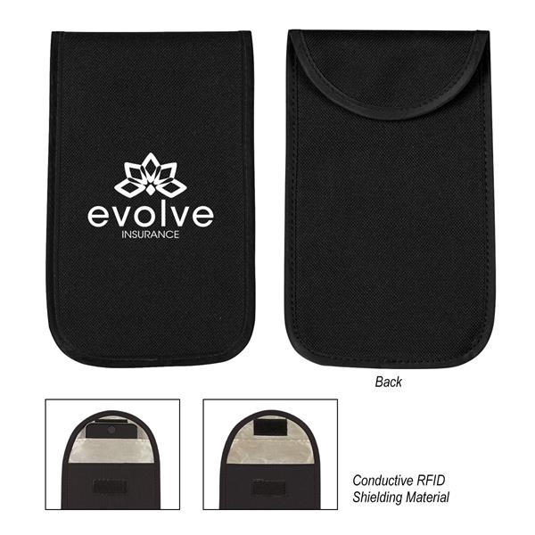 Cellphone case with RFID protection, made of 600-denier polyester.... from ASI 61125 Hit Promotional Products / Hit®