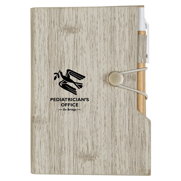 Notebook with a woodgrain look that has sticky notes, tape flags,... from ASI 61125 Hit Promotional Products / Hit®