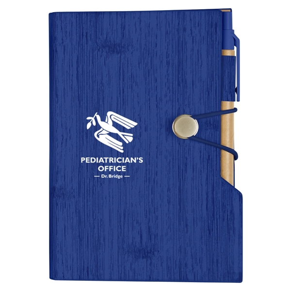 Notebook with a woodgrain look that has sticky notes, tape flags,... from ASI 61125 Hit Promotional Products / Hit®