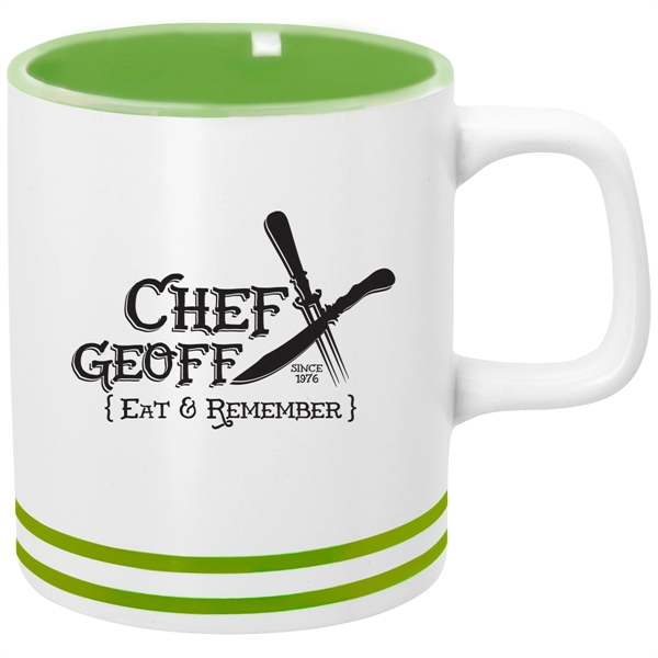 White ceramic mug with your choice of bright and bold accent... from ASI 61125 Hit Promotional Products / Hit®