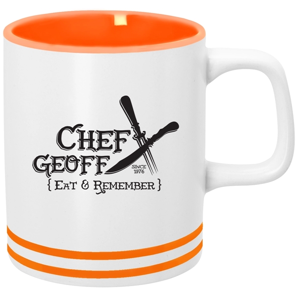 White ceramic mug with your choice of bright and bold accent... from ASI 61125 Hit Promotional Products / Hit®