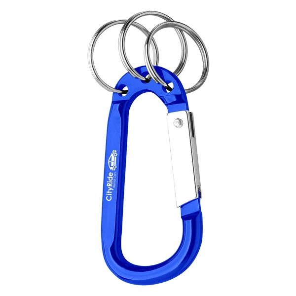 3" carabiner available in multiple colors with three split ring attachments.... from ASI 61125 Hit Promotional Products / Hit®