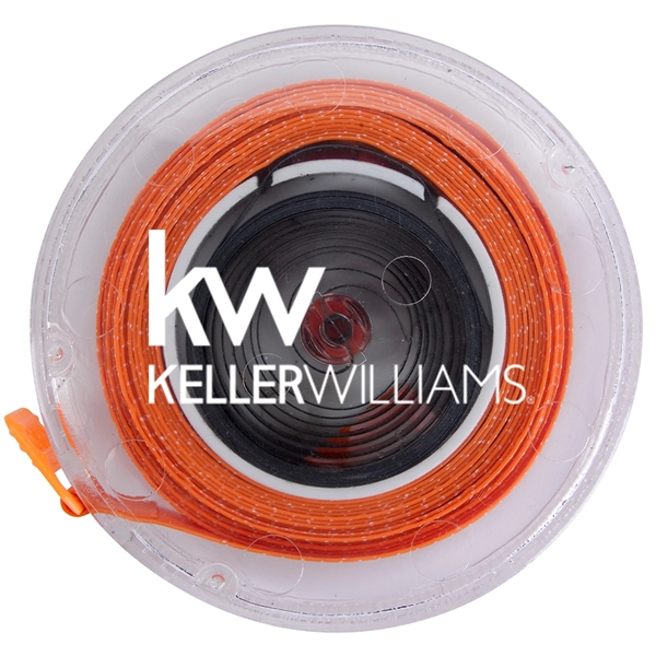 Clear tape measure with 5' push button retractable plastic tape that... from ASI 61125 Hit Promotional Products / Hit®