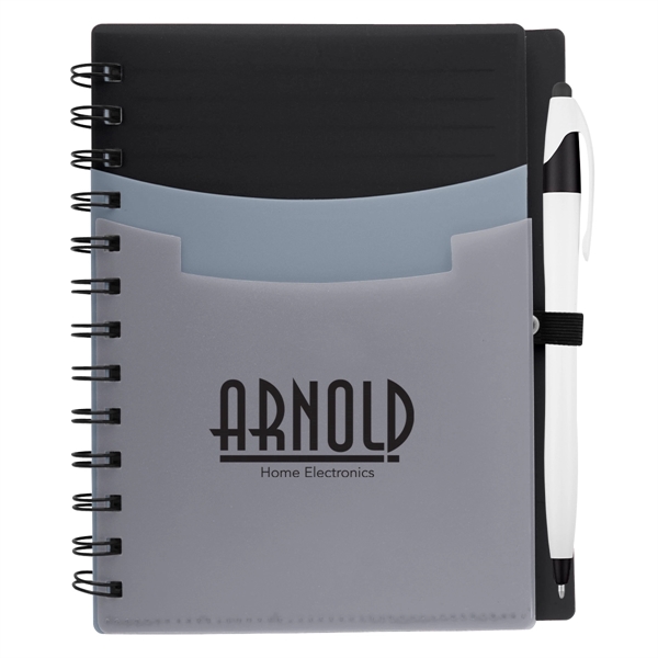 5" x 7" notebook with wire binding, 70 lined pages, polyurethane... from ASI 61125 Hit Promotional Products / Hit®