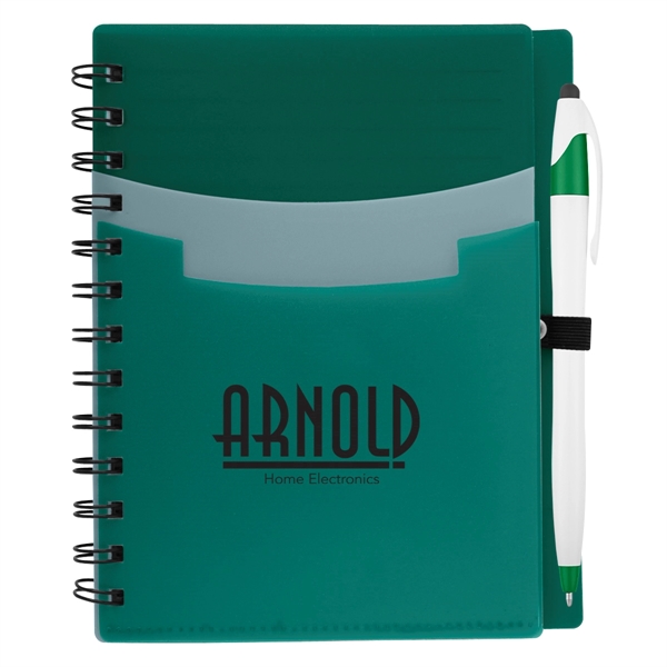 5" x 7" notebook with wire binding, 70 lined pages, polyurethane... from ASI 61125 Hit Promotional Products / Hit®