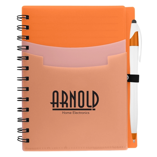 5" x 7" notebook with wire binding, 70 lined pages, polyurethane... from ASI 61125 Hit Promotional Products / Hit®