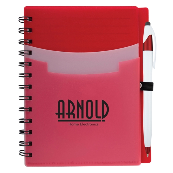 5" x 7" notebook with wire binding, 70 lined pages, polyurethane... from ASI 61125 Hit Promotional Products / Hit®