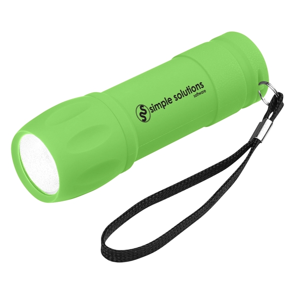Bright white COB flashlight with a rubberized finish, a strap, and... from ASI 61125 Hit Promotional Products / Hit®