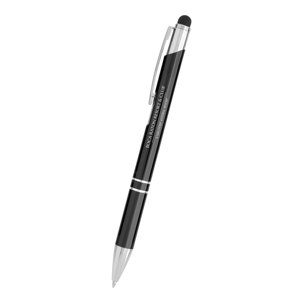 Plunger-action stylus pen made of aluminum and available in six colors.... from ASI 61125 Hit Promotional Products / Hit®