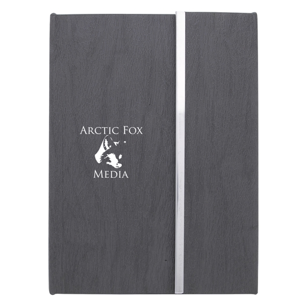 Woodgrain padfolio measuring 5" x 7" with a notepad, sticky notes,... from ASI 61125 Hit Promotional Products / Hit®