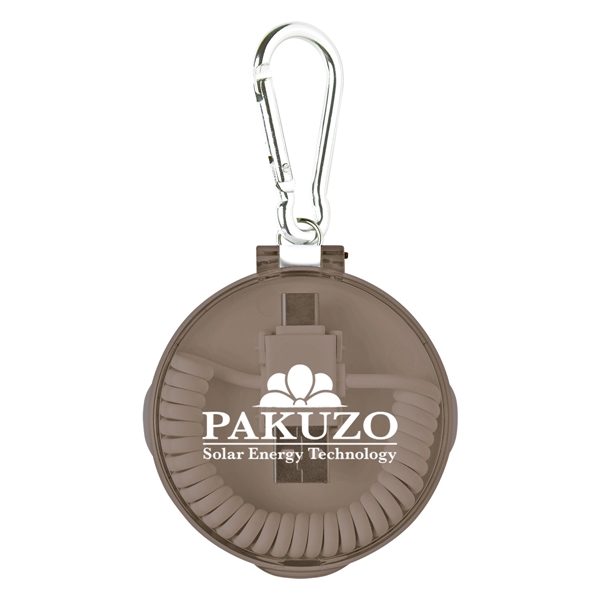 Plastic travel case with carabiner and 4-in-1 charging cables. Compatible w/... from ASI 61125 Hit Promotional Products / Hit®