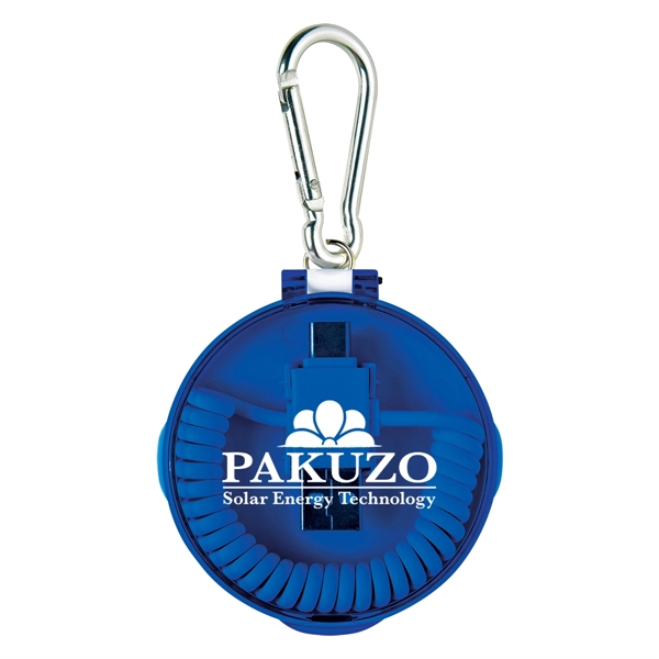 Plastic travel case with carabiner and 4-in-1 charging cables. Compatible w/... from ASI 61125 Hit Promotional Products / Hit®