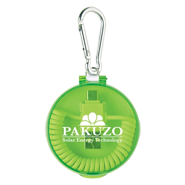 Plastic travel case with carabiner and 4-in-1 charging cables. Compatible w/... from ASI 61125 Hit Promotional Products / Hit®