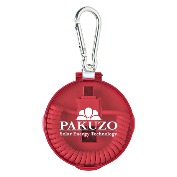 Plastic travel case with carabiner and 4-in-1 charging cables. Compatible w/... from ASI 61125 Hit Promotional Products / Hit®