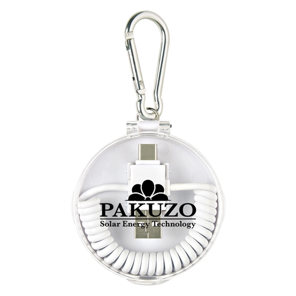 Plastic travel case with carabiner and 4-in-1 charging cables. Compatible w/... from ASI 61125 Hit Promotional Products / Hit®